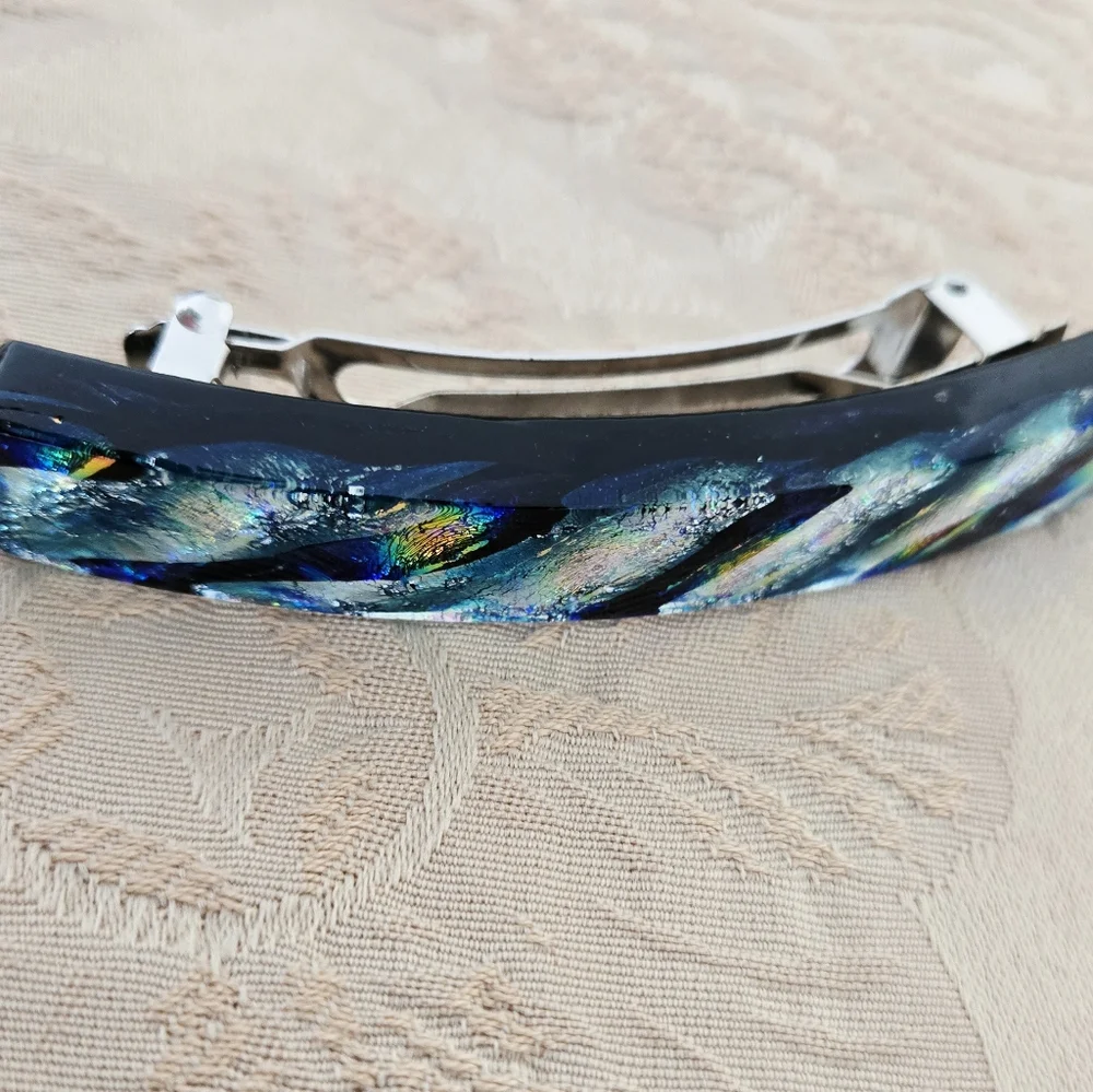 Dichroic Glass Artisan Made Barrette